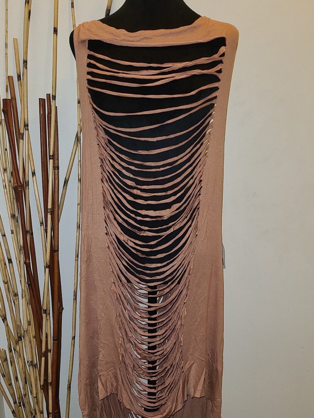 Forever 21 Taupe Shredded  Maxi Dress
